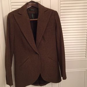 LRL tan brown tweed jacket